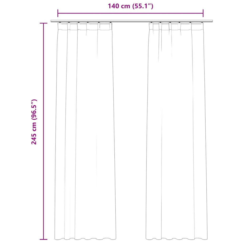 Blackout Curtain Velvet Anthracite 140 x 245 cm Window Dressing Variant 2