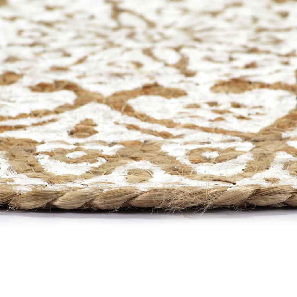 Placemats Round Jute White Floor Mat Home Non Slip Placemat 4 pcs