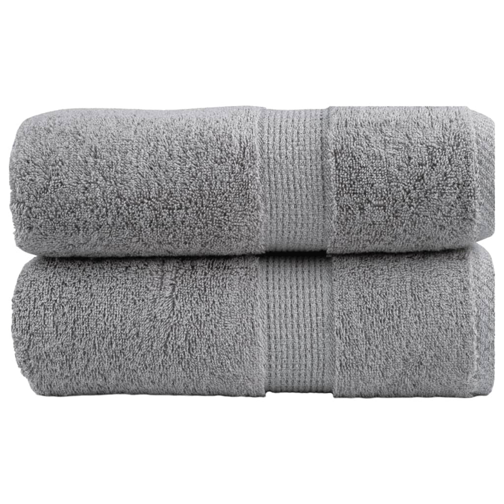 Towel Cotton Grey 50 x 30 cm Bathroom Bath Linen Home Towels 2 pcs Variant 2