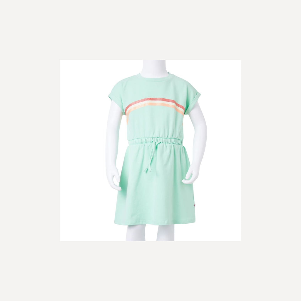 Dress Cotton Bright Green 128 Kids' Dresses Kids' Dresse Kids'Dress Drawstring