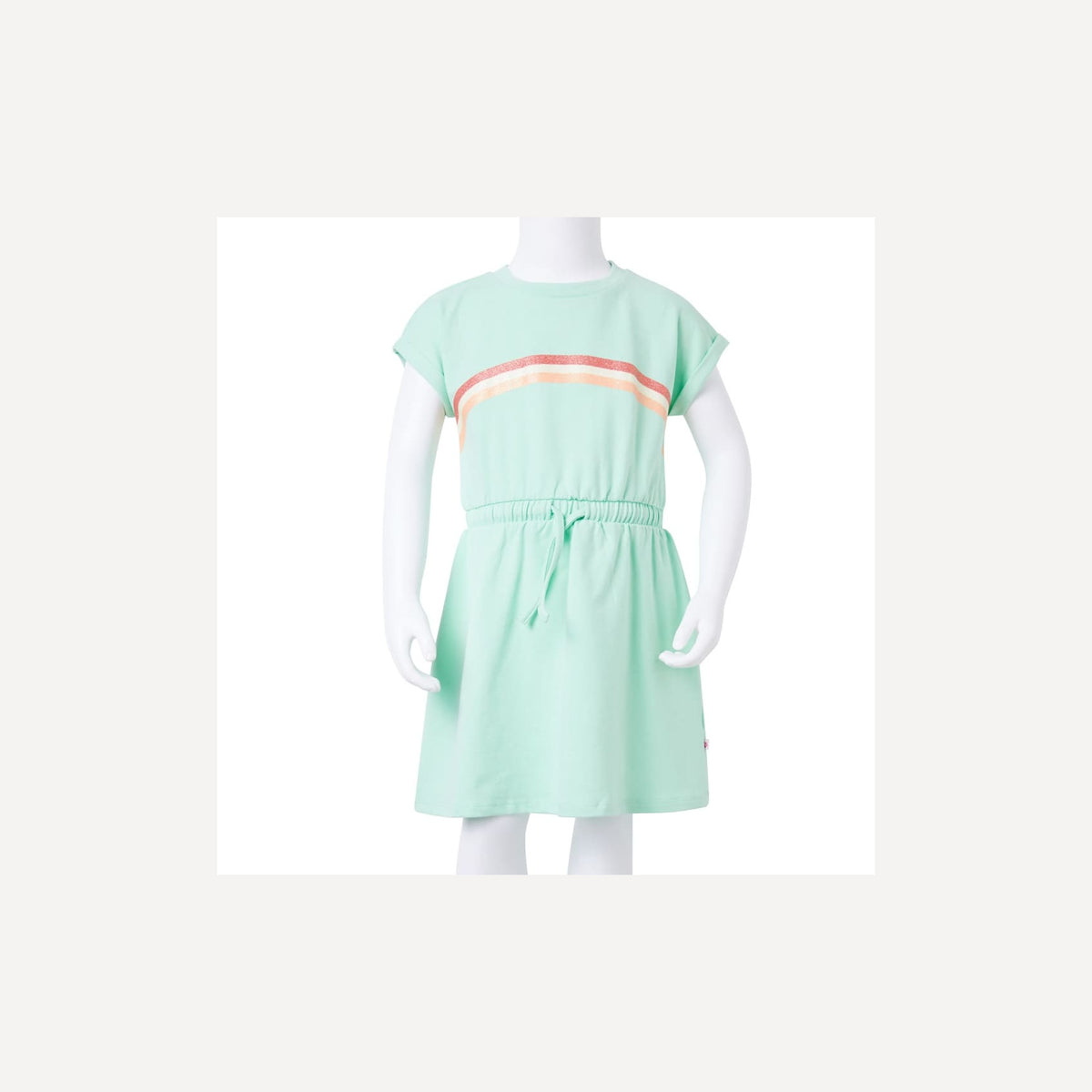 Dress Cotton Bright Green 128 Kids' Dresses Kids' Dresse Kids'Dress Drawstring