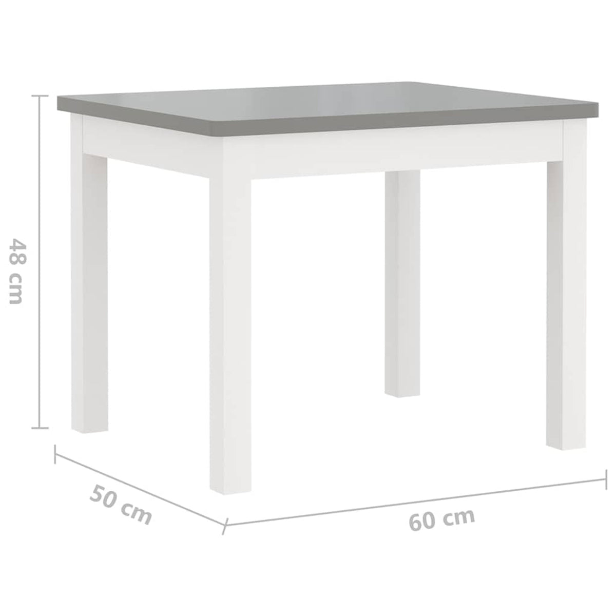 Table Mdf White 60 x 50 x 48 cm Furniture Home Dining Baby Toddler Furniture
