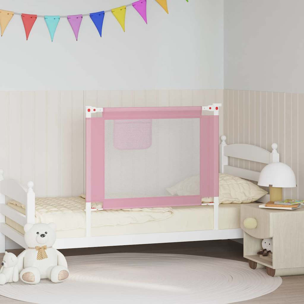 Toddler Safety Bed Rail Fabric (100% Polyester) Pink 90 x 25 x 95 cm Bedguard