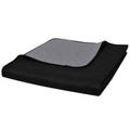 Double-Sided Quilted Bedspread Black/Grey Microfiber With Pp Cotton Variant 2