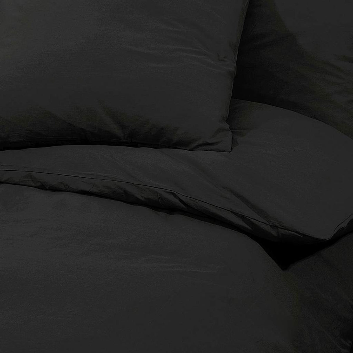 Duvet Cover Cotton Black 200 x 140 cm Bedding Bed Linen Bedroom Variant 2