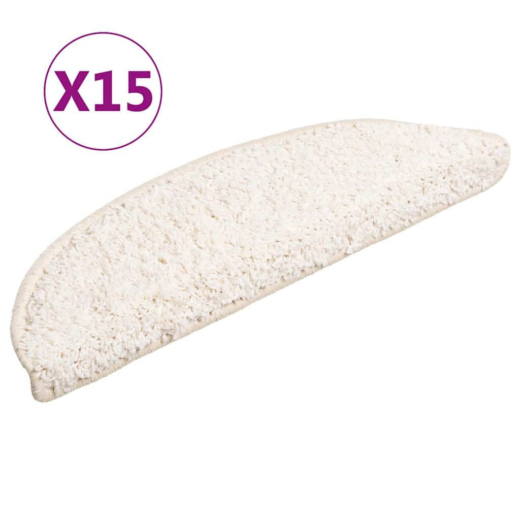 Stair Mats Half Round Pp Tufted White 56 x 20 x 3 cm Floor Mat Home Non Slip