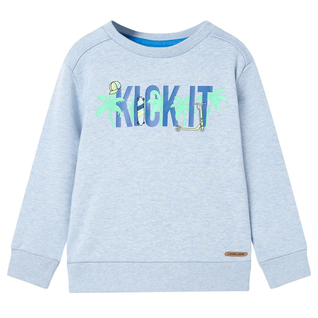 Sweatshirt Cotton Soft Blue Melange 140 Kids Clothing Children's Top Variant 2