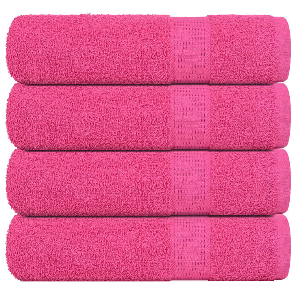 Towel Cotton Pink 140 x 70 cm Bathroom Bath Linen Home Towels 4 pcs Shower