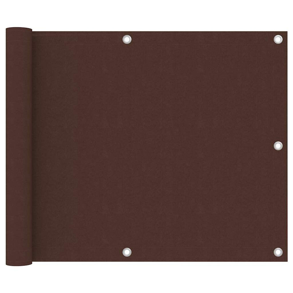 Balcony Screen Oxford Fabric Brown Waterproof UV Resistant 75 x 600 cm 75x600cm