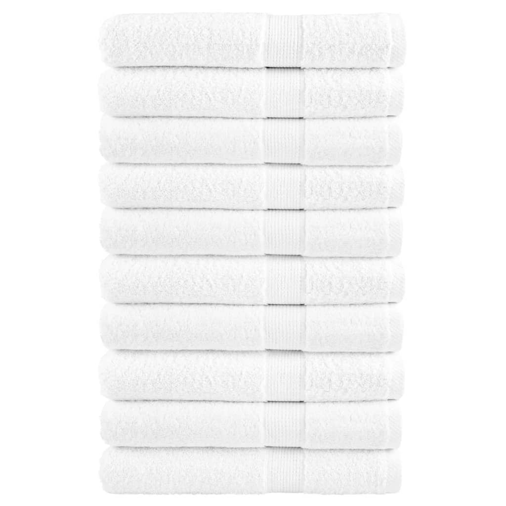 Towel Cotton White 200 x 100 cm Bathroom Bath Linen Home Towels 10 pcs SOLUND