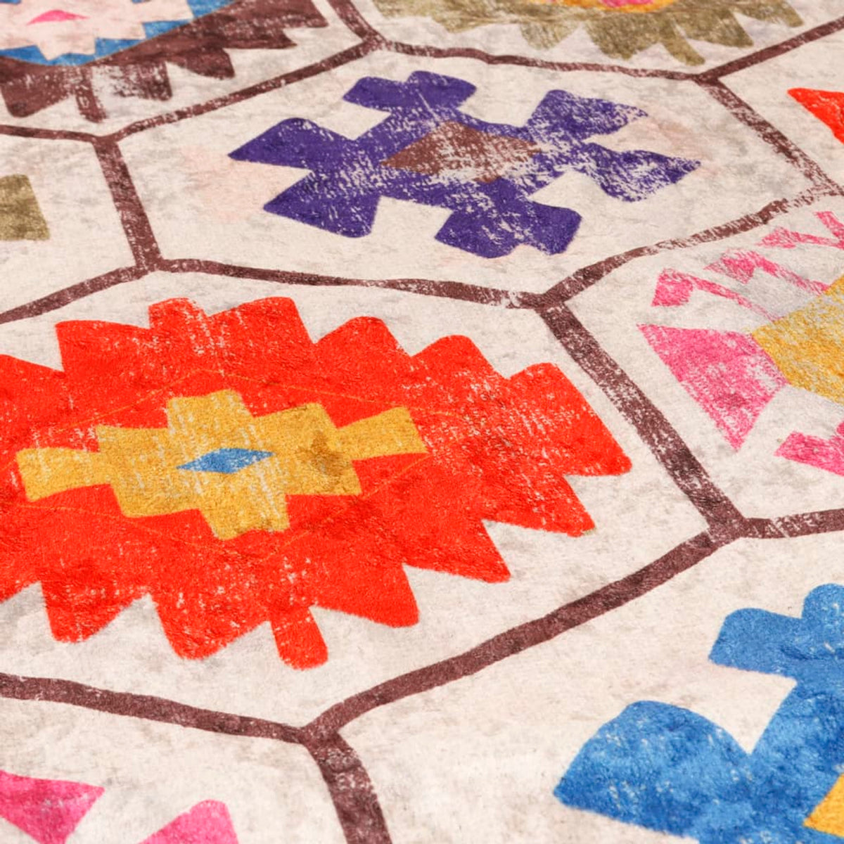 Rug Polyester Multicolour 80 x 0.4 x 300 cm Floor Mat Home Decor Floor
