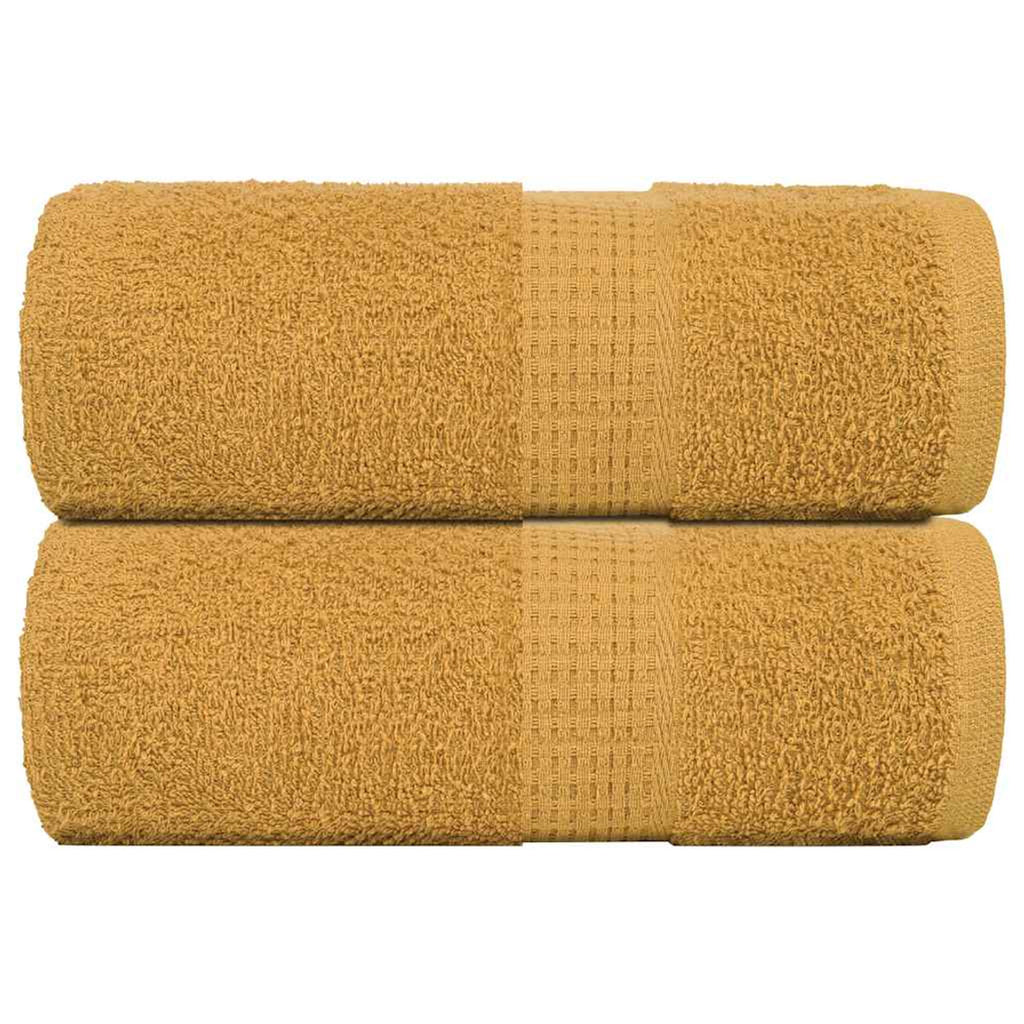 Towel Cotton Gold 50 x 30 cm Bathroom Bath Linen Home Towels 2 pcs Guest 50x30cm