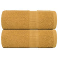 Towel Cotton Gold 50 x 30 cm Bathroom Bath Linen Home Towels 2 pcs Guest 50x30cm