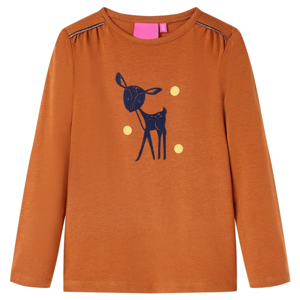 Kids T-Shirt Cotton Cognac 116 Children's Top Kids Clothing Kids Variant 2