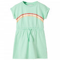Dress Cotton Bright Green 104 Kids' Dresses Kids' Dresse Kids'Dress Drawstring
