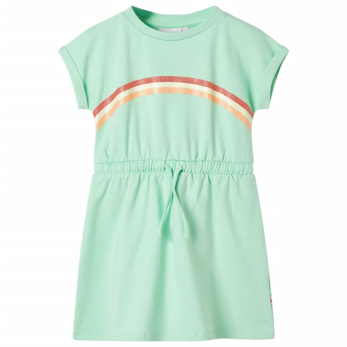 Dress Cotton Bright Green 104 Kids' Dresses Kids' Dresse Kids'Dress Drawstring