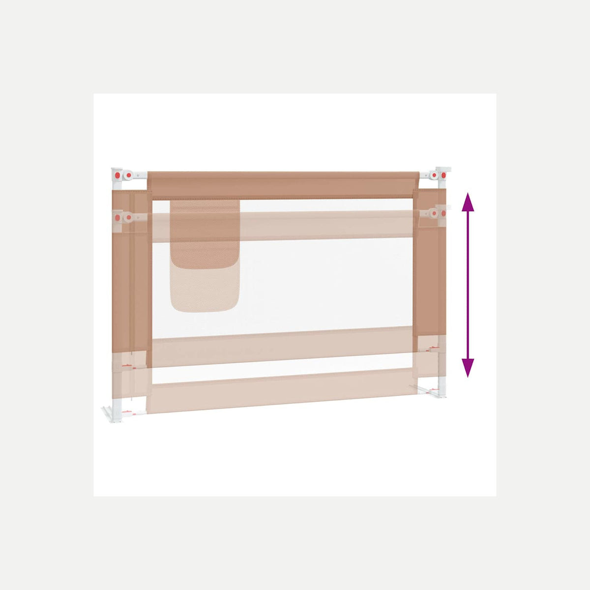 Toddler Safety Bed Rail Fabric (100% Polyester) Taupe 100 x 25 x 95 cm