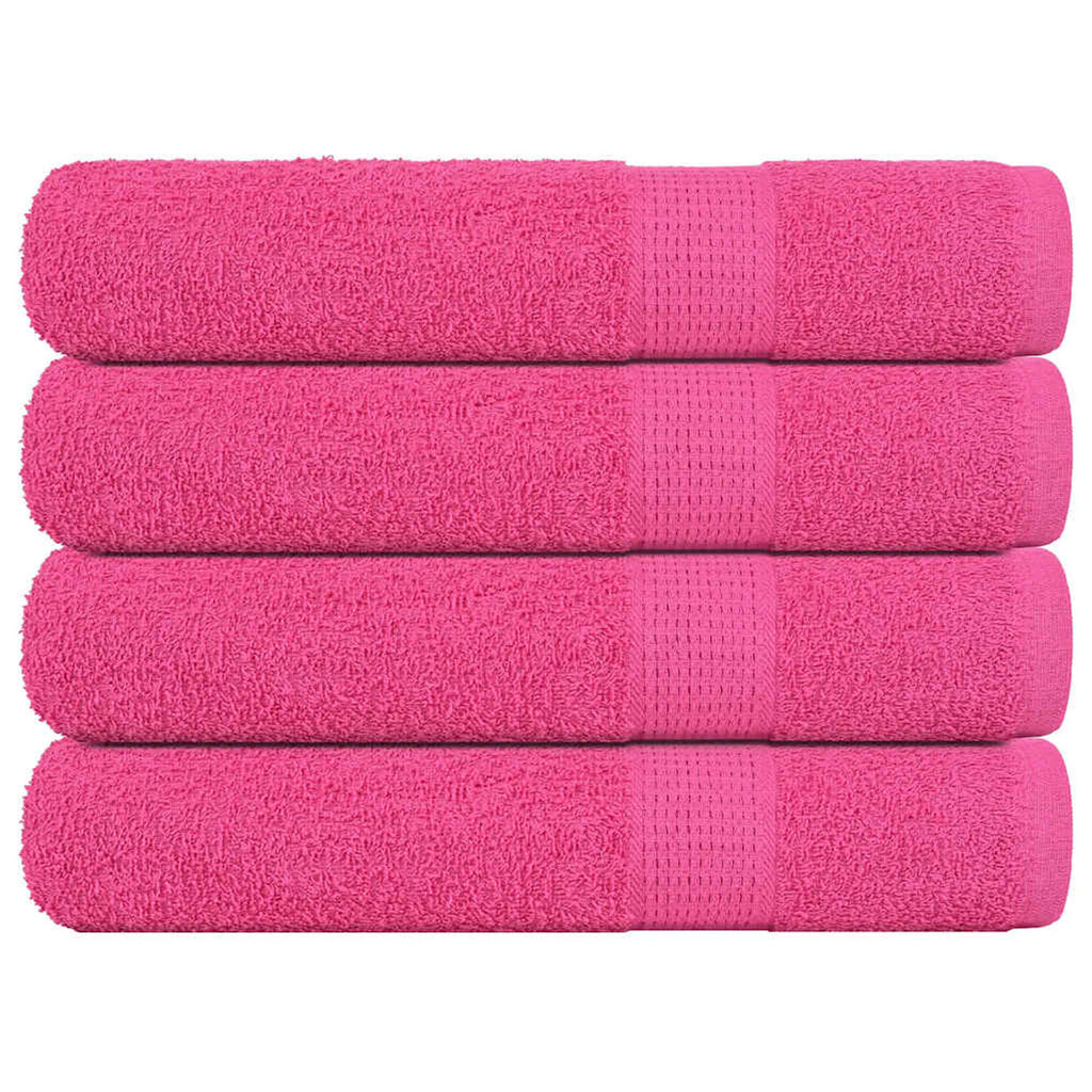 Towel Cotton Pink 200 x 80 cm Bathroom Bath Linen Home Towels 4 pcs Sauna