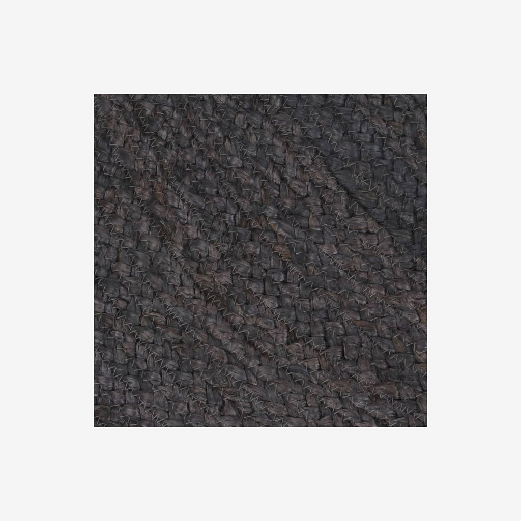 Rug Braided Jute Dark Grey 90 x 126 cm Floor Mat Home Decor Floor Covering