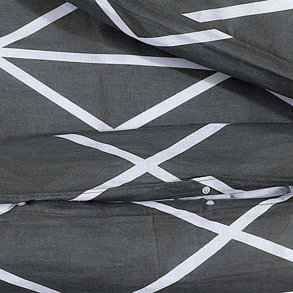 Duvet Cover Cotton Grey 220 x 155 cm Bedding Bed Linen Bedroom Quilt 220x155cm