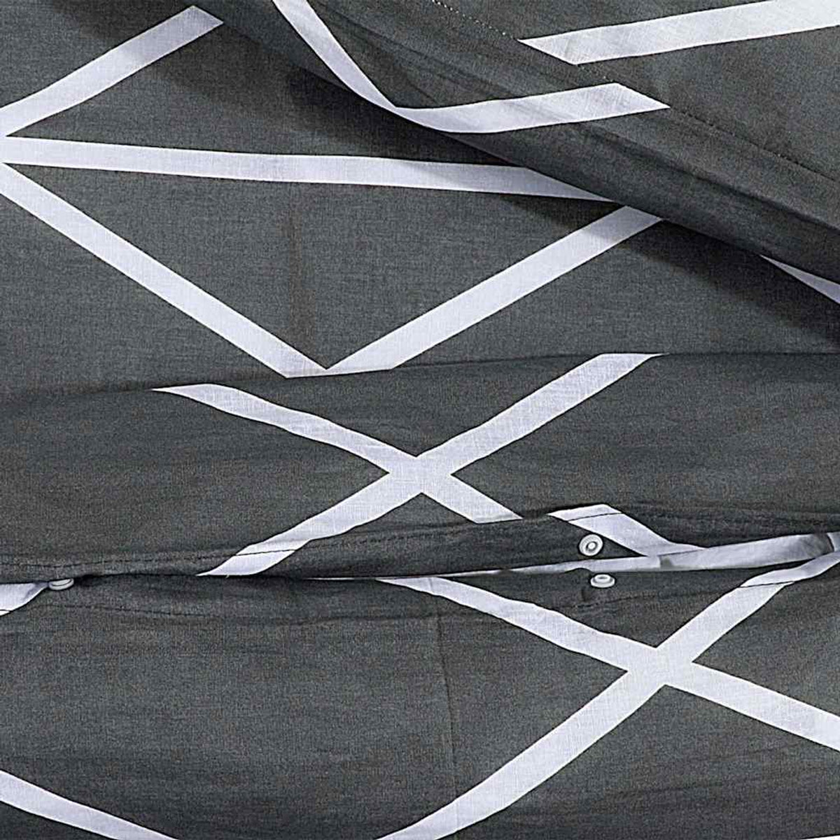 Duvet Cover Cotton Grey 220 x 155 cm Bedding Bed Linen Bedroom Quilt 220x155cm