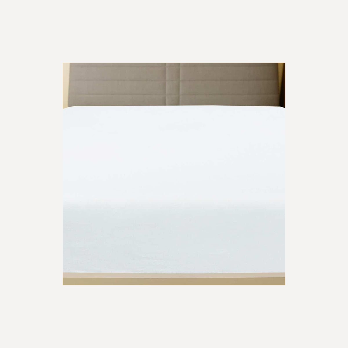Jersey Fitted Sheet Cotton White 200 x 180 cm Bedroom Furniture Bedstead