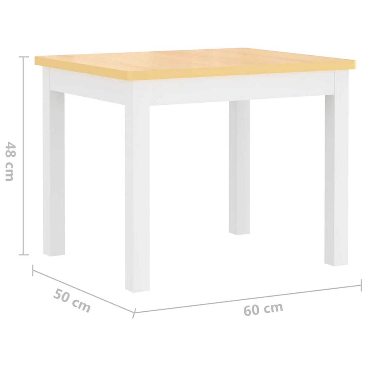 Table Mdf White 60 x 50 x 48 cm Furniture Home Dining Baby Toddler Variant 2