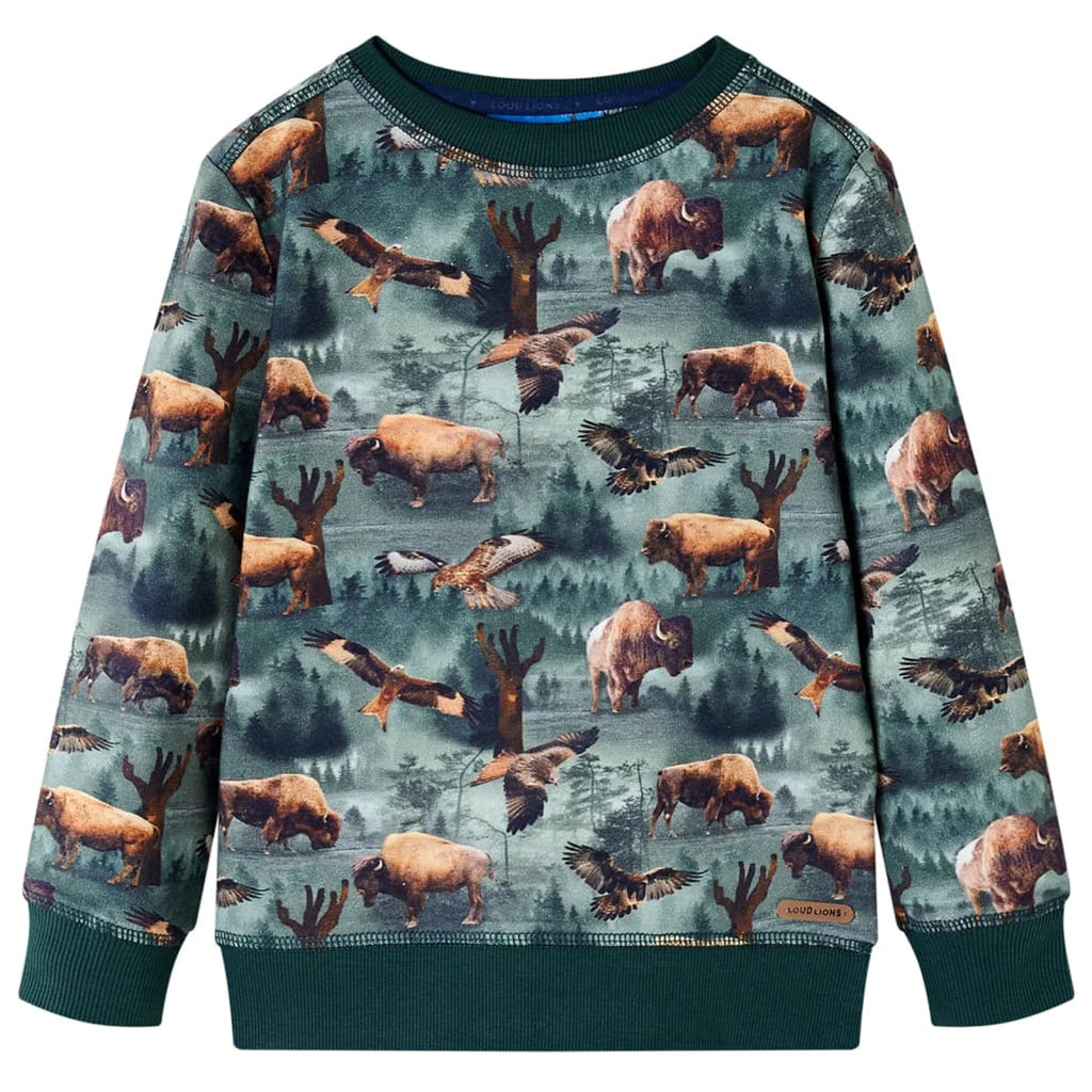 Sweatshirt Cotton Dark Green 128 Kids Clothing Children's Top Kids Wear 128