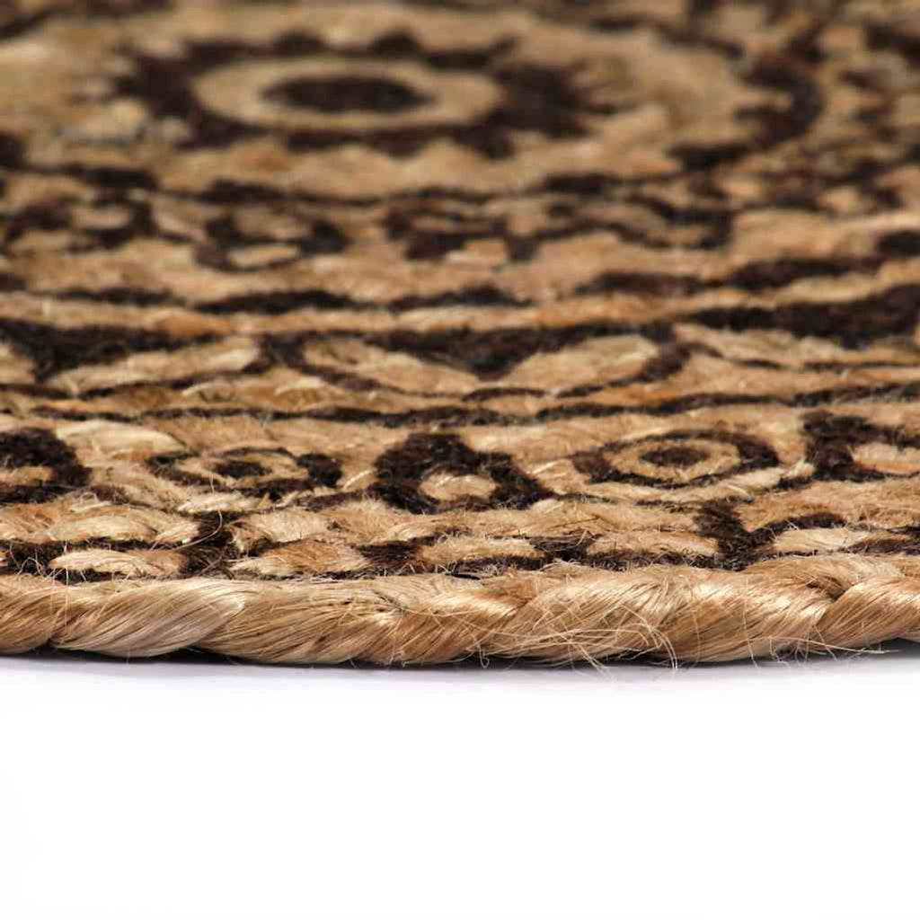 Placemats Dark Round Jute Dark Brown Floor Mat Home Non Slip Placemat 6 pcs