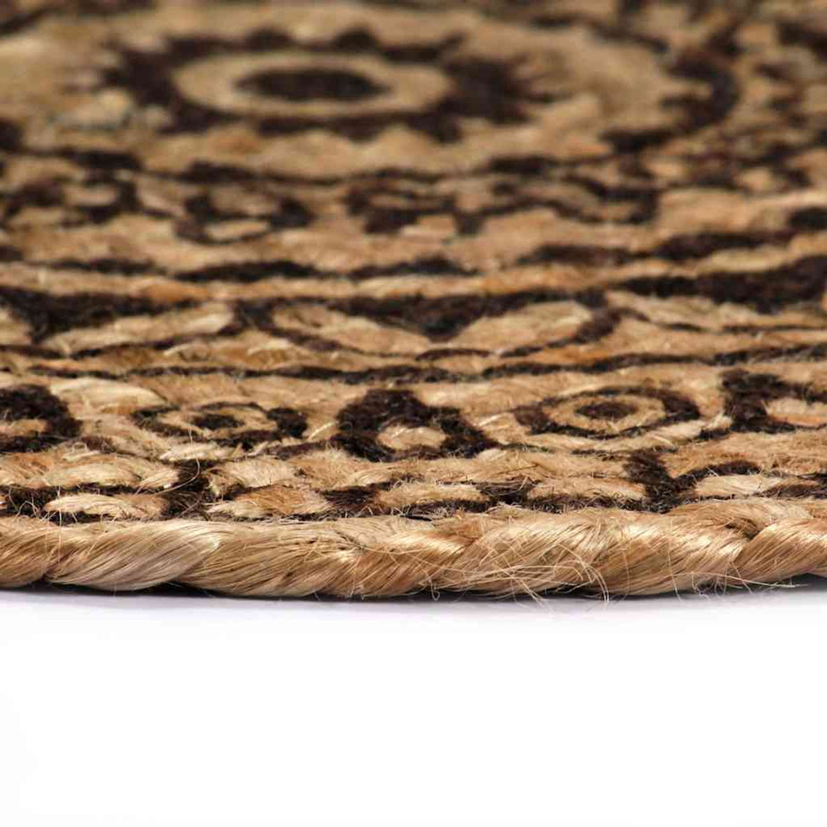 Placemats Dark Round Jute Dark Brown Floor Mat Home Non Slip Placemat 6 pcs