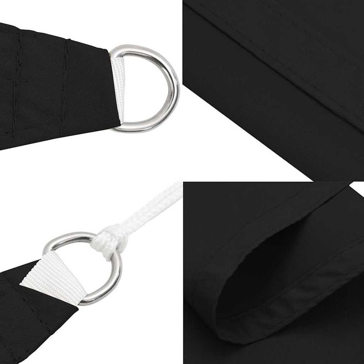 Sunshade Sail Oxford Fabric Black Water Resistant UV Resistant 200 x 450 cm