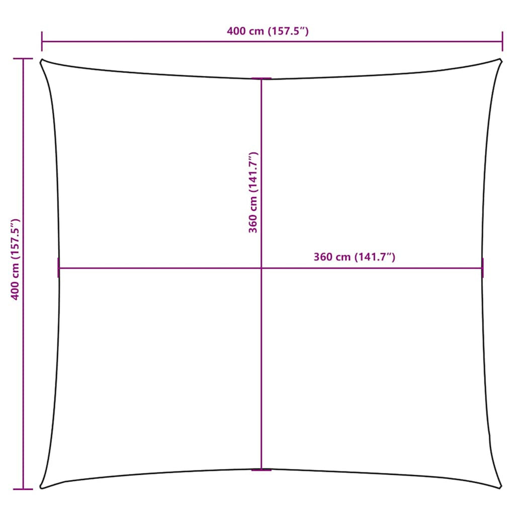 Sunshade Sail Oxford Fabric Yellow Water Resistant UV Resistant 400 x 400 cm