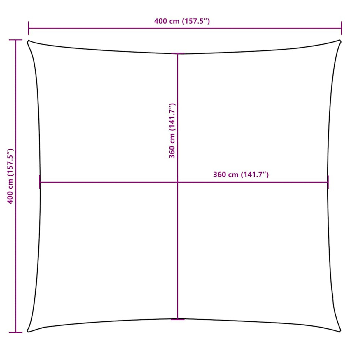 Sunshade Sail Oxford Fabric Yellow Water Resistant UV Resistant 400 x 400 cm