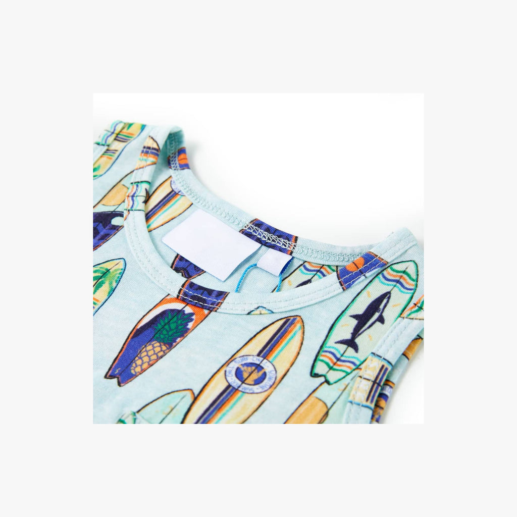 Kids'Tank Top Soft Melange Cotton Soft Blue Melange 128 Kids Variant 2