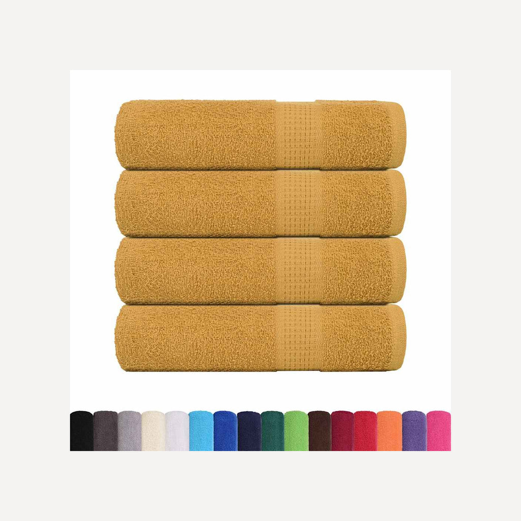 Towel Cotton Gold 100 x 50 cm Bathroom Bath Linen Home Towels 4 pcs Hand