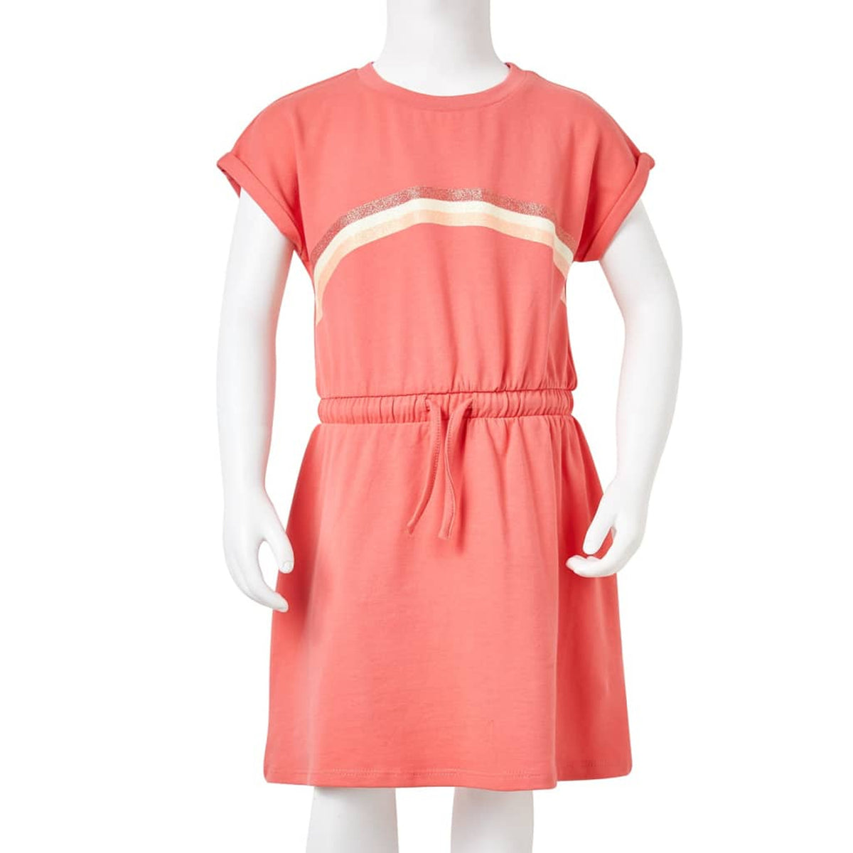 Dress Cotton Coral 104 Kids' Dresses Kids' Dresse Kids'Dress Drawstring 104