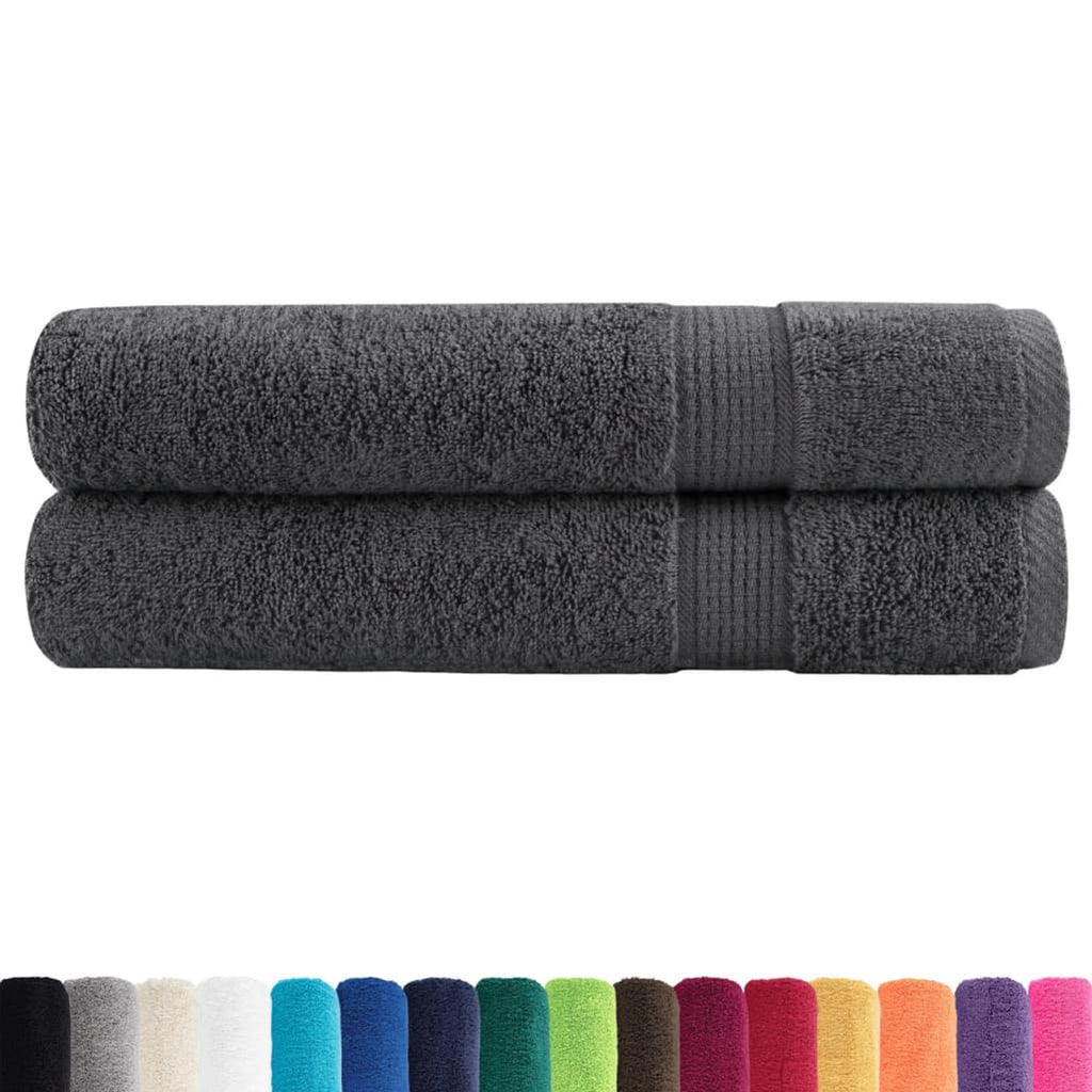 Towel Cotton Anthracite 200 x 100 cm Bathroom Bath Linen Home Towels Variant 2