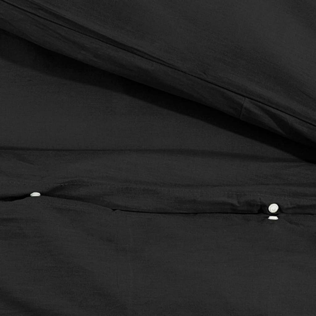 Duvet Cover Cotton Black 200 x 200 cm Bedding Bed Linen Bedroom Quilt 200x200cm