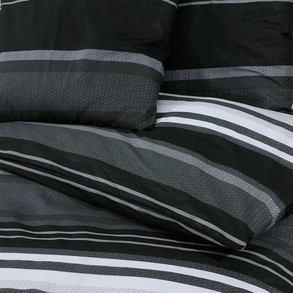 Duvet Cover Cotton Black 240 x 260 cm Bedding Bed Linen Bedroom Variant 2