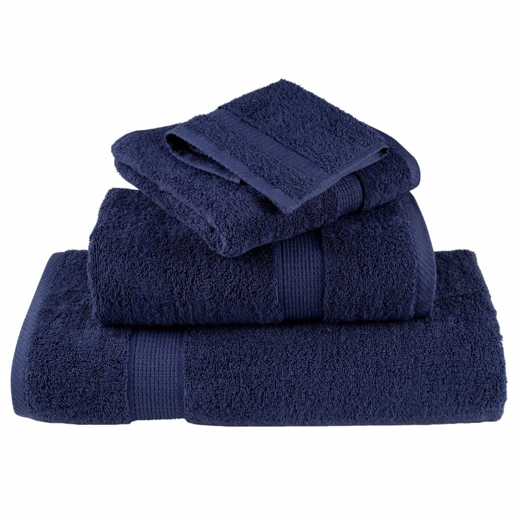 Towel Cotton Navy Blue 50 x 30 cm Bathroom Bath Linen Home Towels 4 Variant 2