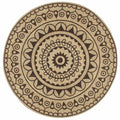 Rug Braided Jute Natural 150 x 150 cm Floor Mat Home Decor Floor Variant 2