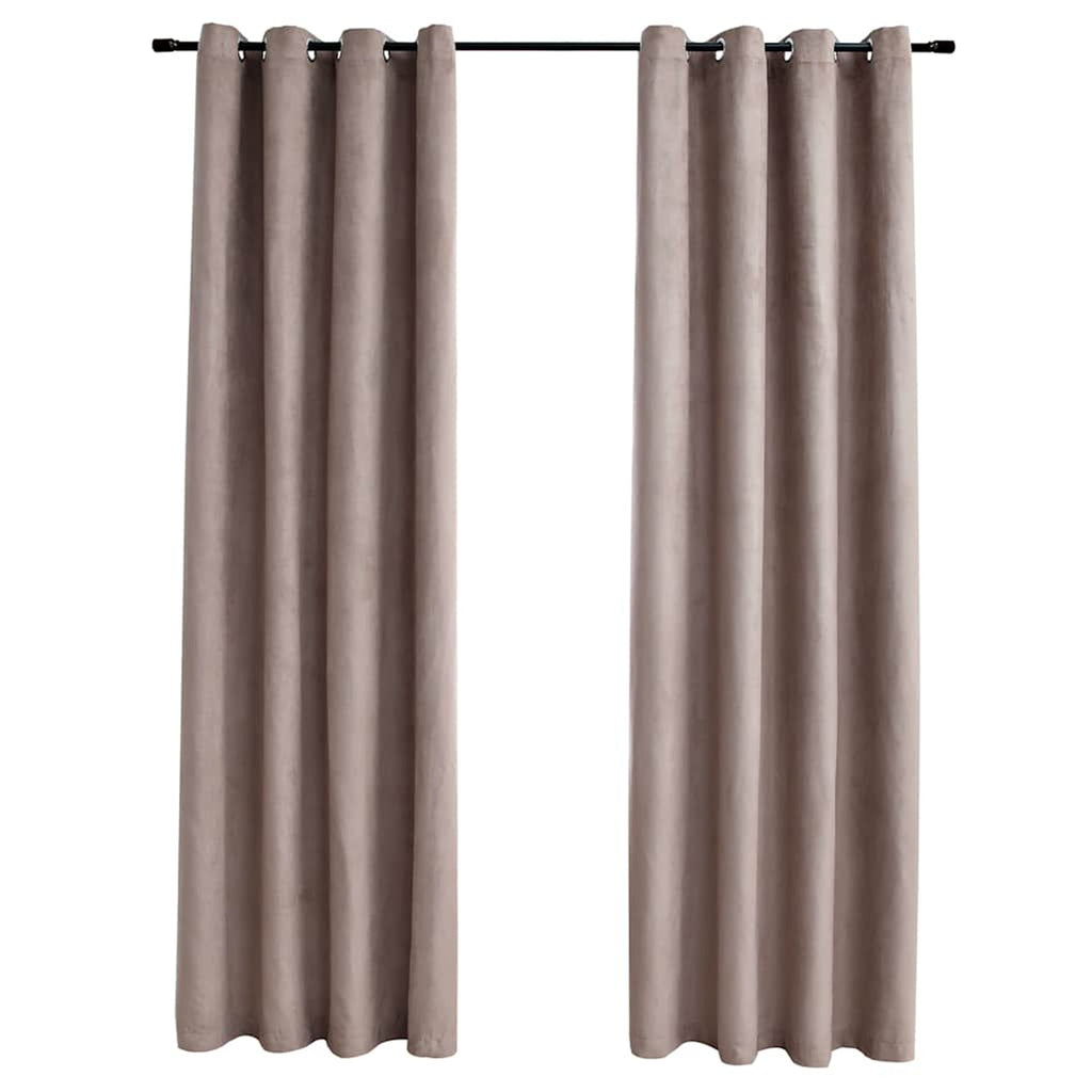 Blackout Curtain Polyester Taupe 140 x 175 cm Window Dressing Home Variant 3