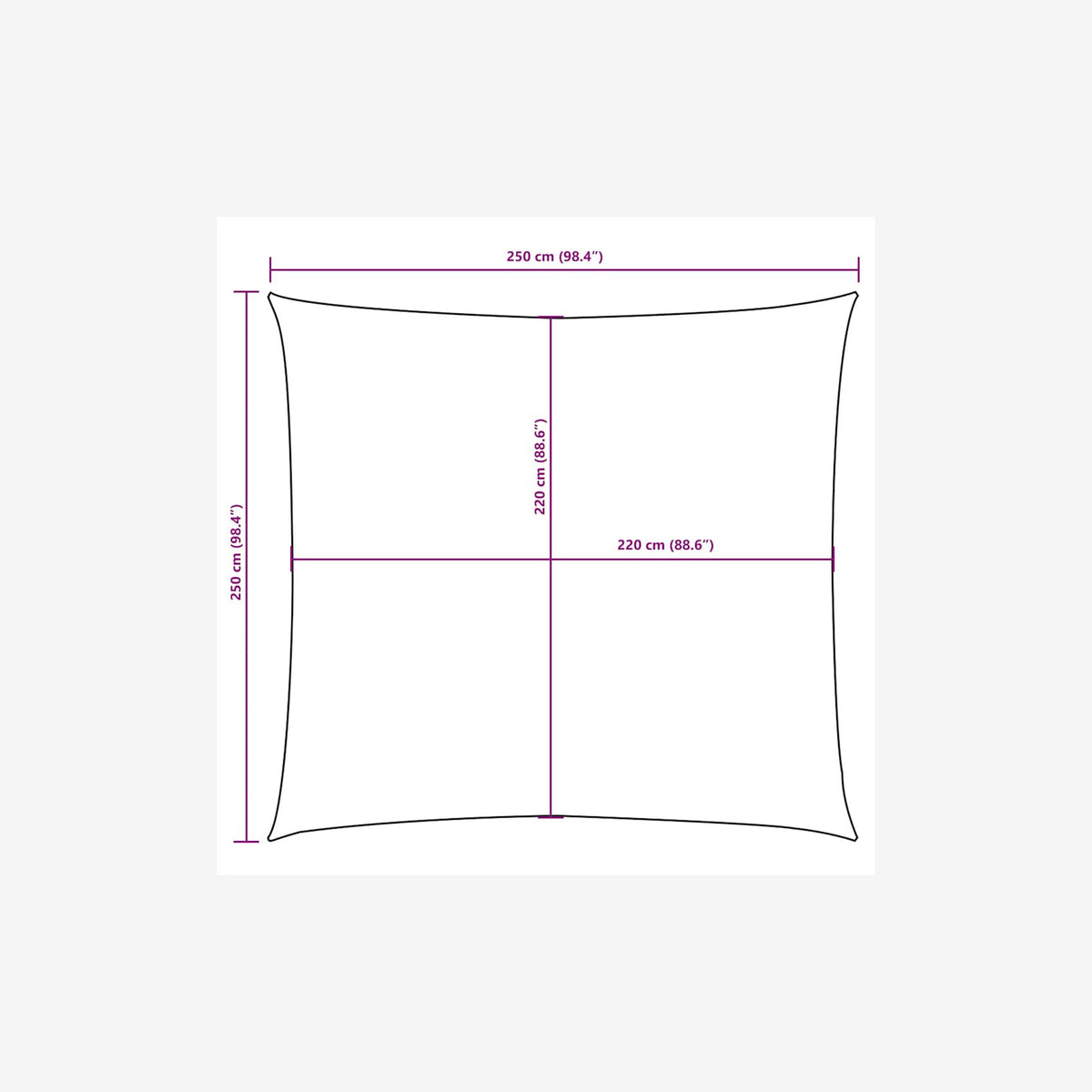 Sunshade Sail Oxford Fabric Terracotta Water Resistant UV Resistant 250 x 250