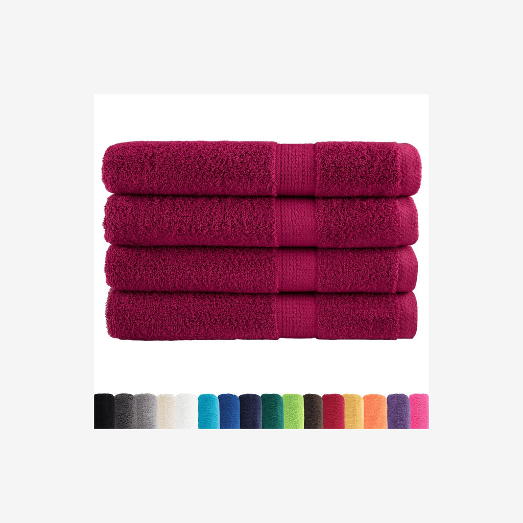 Towel Cotton Bordeaux 200 x 100 cm Bathroom Bath Linen Home Towels 4 pcs