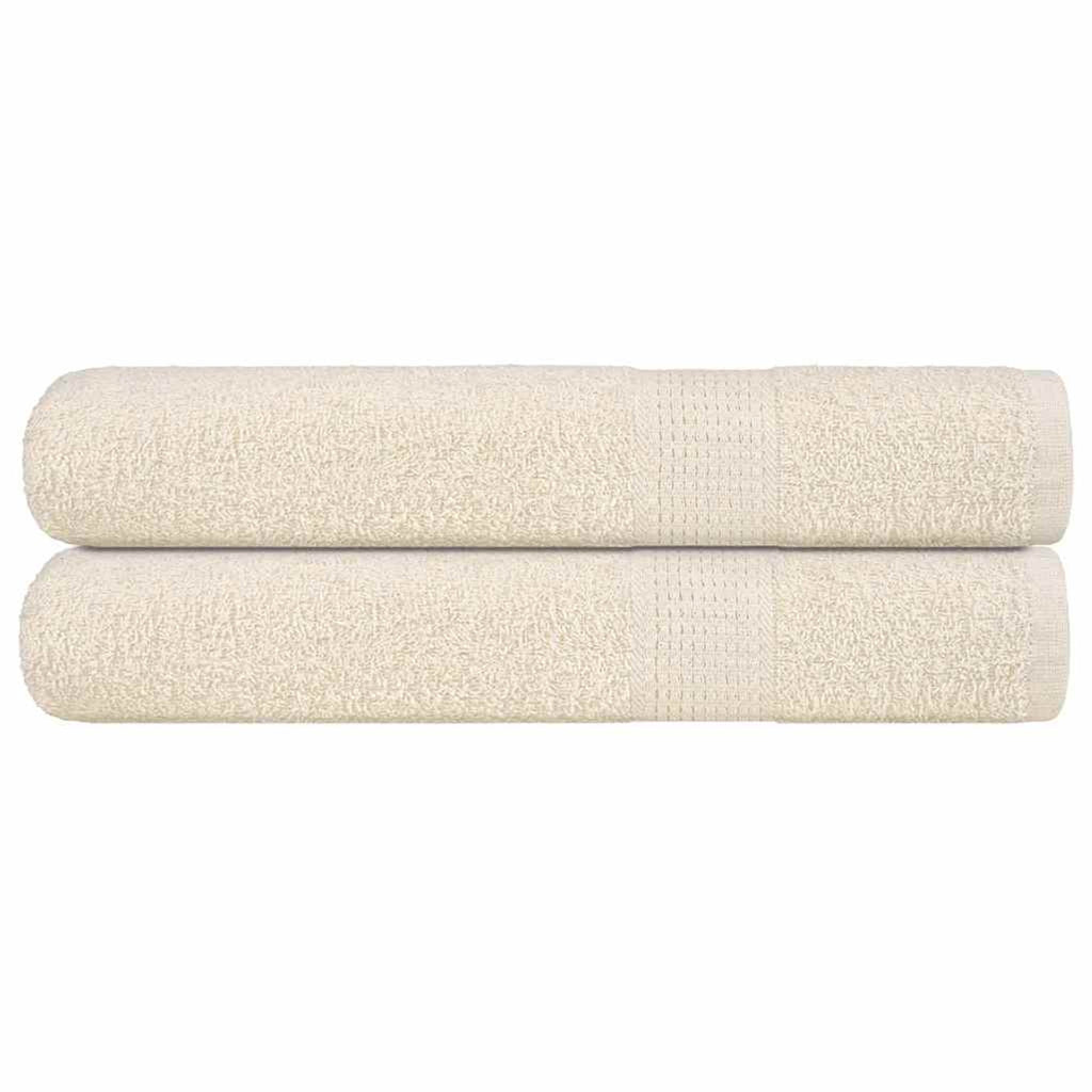 Towel Cotton Cream 200 x 80 cm Bathroom Bath Linen Home Towels 2 pcs Sauna