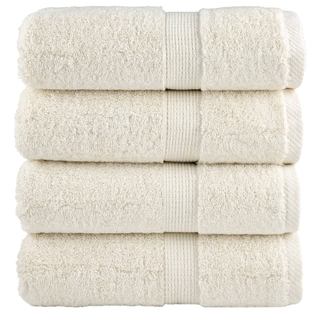 Towel Cotton Cream 30 x 30 cm Bathroom Bath Linen Home Towels 4 pcs Variant 2