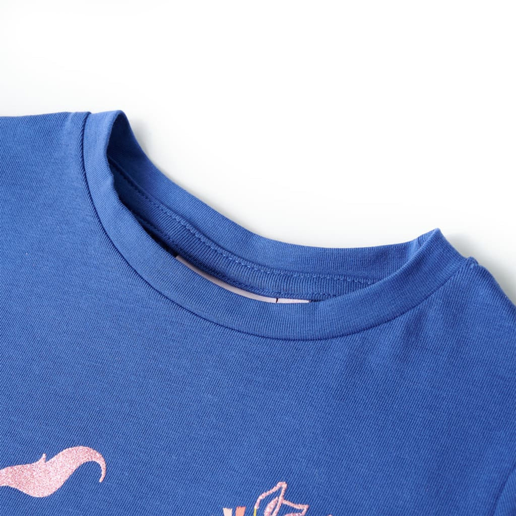 Kids T-Shirt Cotton Cobalt Blue 128 Children's Top Kids Clothing Kids Wear 128
