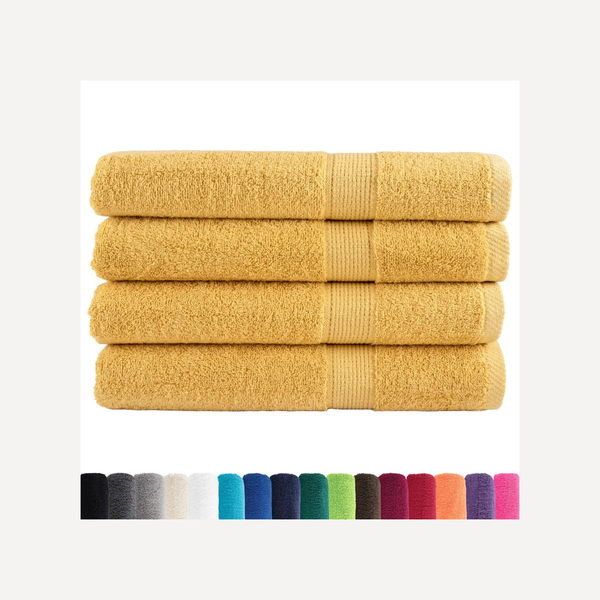 Towel Cotton Gold 200 x 100 cm Bathroom Bath Linen Home Towels 4 pcs SOLUND