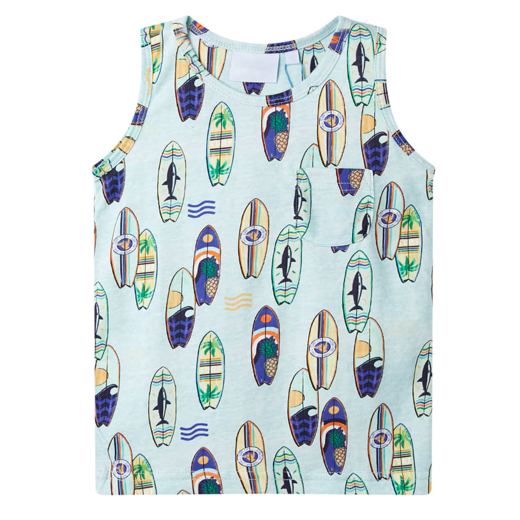 Kids'Tank Top Soft Melange Cotton Soft Blue Melange 128 Kids Variant 2