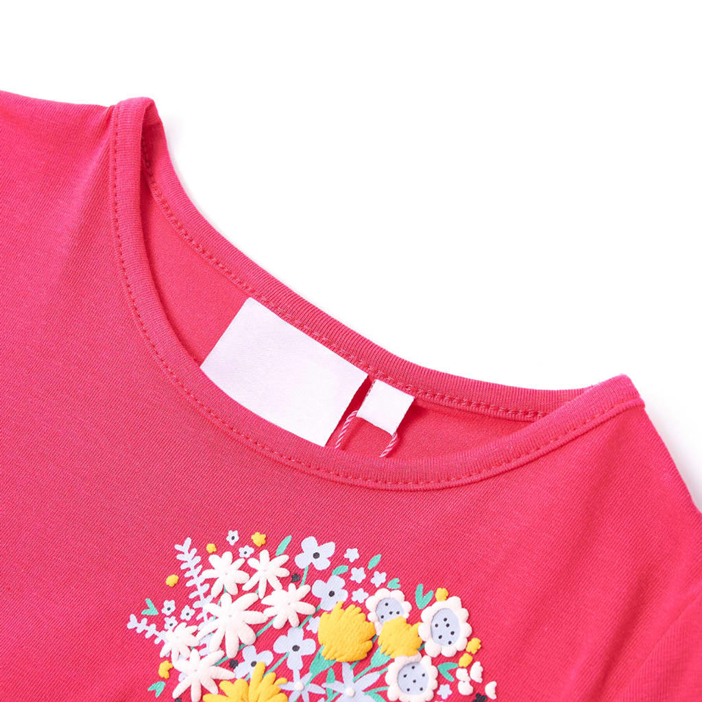 Kids T-Shirt Cotton Bright Pink 128 Children's Top Kids Clothing Variant 2